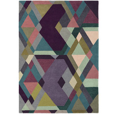 Purple Mosaic Hand-Tufted Wool Rug