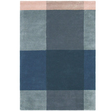 Blue Plaid Hand-Tufted Wool Rug