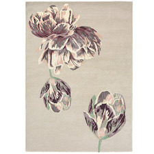 Beige Floral Tranquility Hand-Tufted Rug