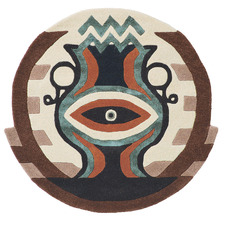 Aquarius Zodiac Hand-Tufted Wool-Blend Round Rug