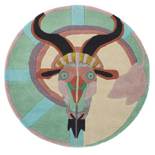 Capricorn Zodiac Hand-Tufted Wool-Blend Round Rug