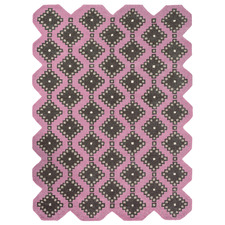 Pink & Black Iviv Hand-Tufted Wool-Blend Rug