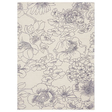 Linear Floral Printed Hand-Loomed Cotton Rug