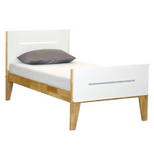 White & Natural Galaxy Single Bed with mattress