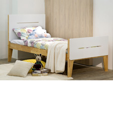 White & Natural Galaxy Wooden Bed Frame
