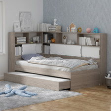 Quentin Storage Bed with Wall Bookcase