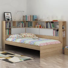 Quentin King Single Bed with Wall & Tower Bookcase