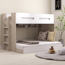 Campbell Single Over Double Bunk Bed with Shelves