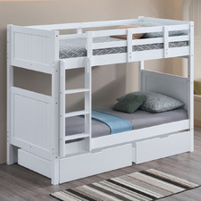Lincoln Single Rubberwood Bunk Bed with Drawers