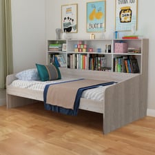 Dustin King Single Bed with Bookcase & Mattress