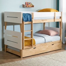 Irvine Rubberwood Convertible Bunk Bed with Trundle