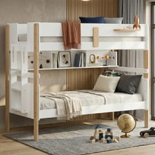 Ethan Single Bunk Bed with Shelves