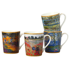 4 Piece Impressions Monet 350ml Porcelain Mug Set