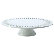 White Fiorentina 30cm Porcelain Footed Cake Stand