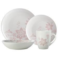 16 Piece Pink Freesia Coupe Dinner Set