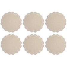 Banda Scallop 38cm Cotton Placemats (Set of 6)