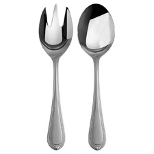 2 Piece Brocade Stainless Steel Salad Serving Set