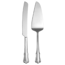 2 Piece Brocade Stainless Steel Cake Serving Set