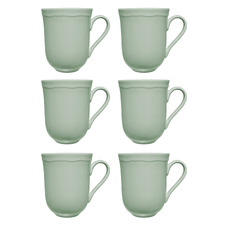 Florence Embossed 390ml Porcelain Mugs (Set of 6)