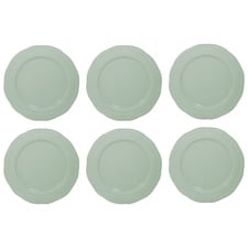 Florence Scalloped Rim Porcelain Dinner Plates (Set of 6)