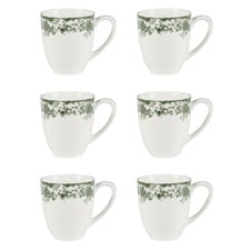Rosetta 370ml Porcelain Coupe Mugs (Set of 6)