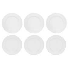 Florence Scalloped Rim Porcelain Dinner Plates (Set of 6)