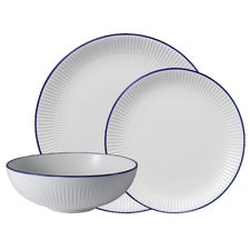 12 Piece Cafe Blue Porcelain Coupe Dinner Set