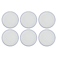 Cafe Blue Porcelain Coupe Side Plates (Set of 6)