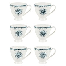 Rosetta 310ml Footed Mugs (Set of 6)
