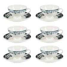 Rosetta 200ml Teacups & Saucers (Set of 6)