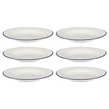 Cafe Blue Porcelain Soup Bowls (Set of 6)