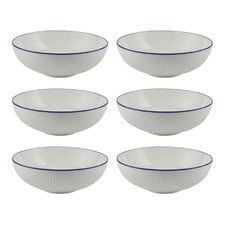 Cafe Blue Porcelain Coupe Bowls (Set of 6)