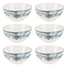 Rosetta Porcelain Coupe Bowls (Set of 6)