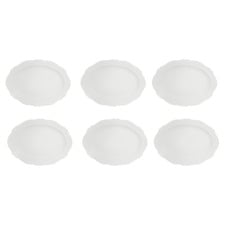 Florence Scalloped Rim Porcelain Oval Plates (Set of 6)