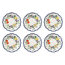Frutta Scalloped 19cm Porcelain Side Plates (Set of 6)