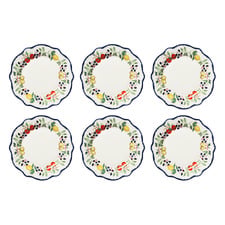 Frutta Scalloped 27cm Porcelain Dinner Plates (Set of 6)