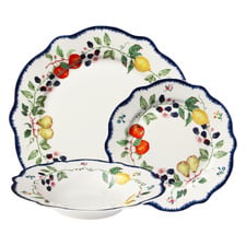 12 Piece Frutta Scalloped Porcelain Dinner Set
