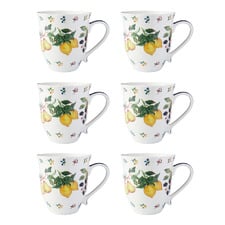 Frutta Scalloped 440ml Porcelain Coupe Mugs (Set of 6)