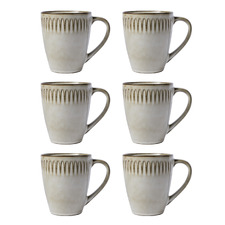 Leros 390ml Stoneware Coupe Mugs (Set of 6)