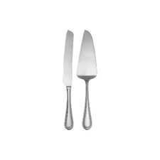 2 Piece Brocade Stainless Steel Cake Serving Set