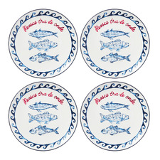 Pesce Porcelain Coupe Side Plates (Set of 4)