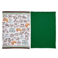 2 Piece Antique Green Dolce Tea Towel Set