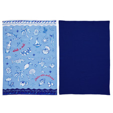 2 Piece Powder Blue Sirena Tea Towel Set