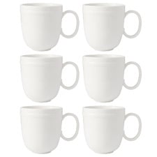 Cordone 370ml Porcelain Coupe Mugs (Set of 6)