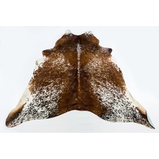 Dark Brown Speckled Natural Cowhide Rug