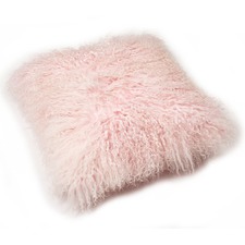 Rose Quartz Mongolian Sheepskin Cushion