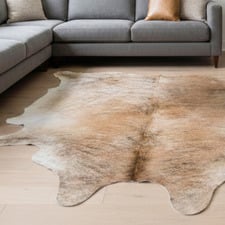 Medium Brindle Natural Cowhide Rug