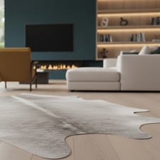 Silver Grey Natural Cowhide Rug