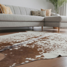 Brown Speckled Natural Cowhide Rug