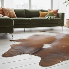 Dark Brown Speckled Natural Cowhide Rug